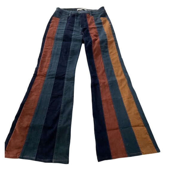 Altard State Striped High-Waisted Flare Jeans Sz 31 Retro Style Cotton/Polyester - Picture 1 of 10